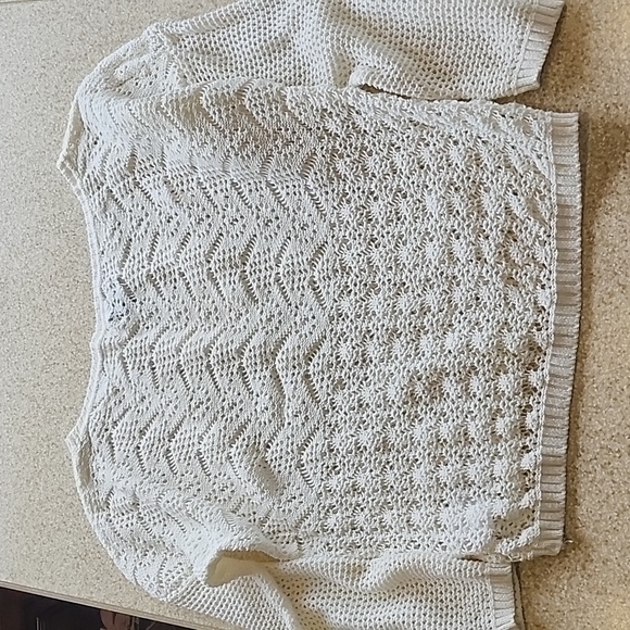 Guess Open Knit Cream Sweater Size M - Picture 7 of 12